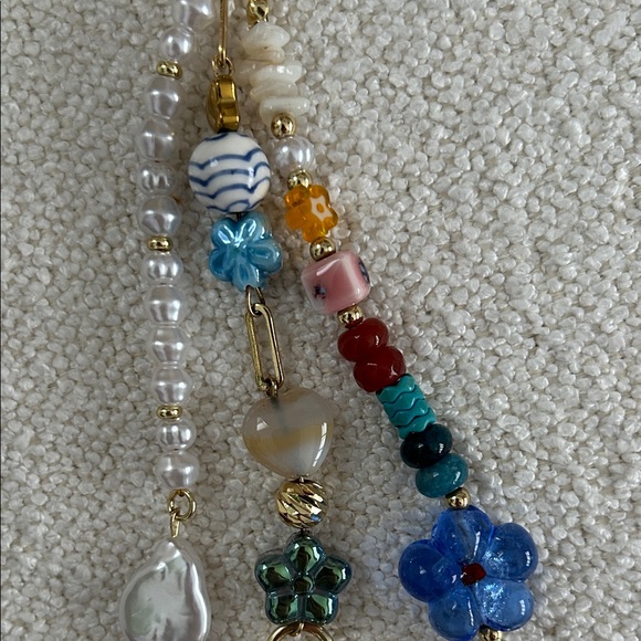 Gold and Multicolor Beaded Keychain - Picture 3 of 4